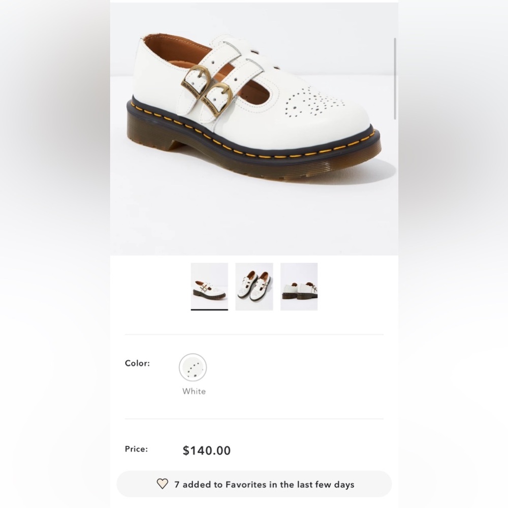 SIZE 9 Dr. Martens White Leather Mary Jane’s